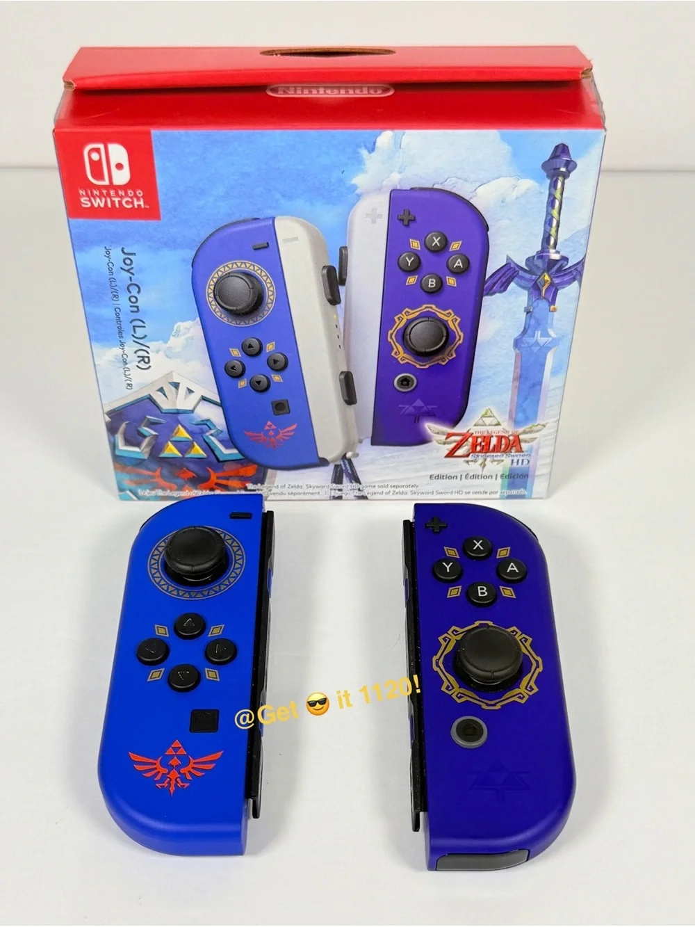 Bundle Nintendo Switch Joy Con (L) (R) Zelda with Joy Con Comfort Grip Charging